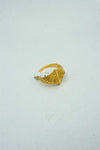 Traditional gold textured square signet ring