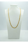 Twisted long yellow gold thick chain