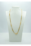 Two-toned long gold chain with fine beads