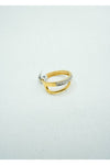 Yellow Gold and diamond two-band encrusted ring