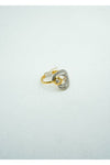 Yellow gold band with a hallow diamond crust centre