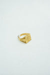 Yellow gold designer square signet ring