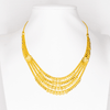 Classic four line gold collar necklace set-