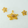 Sungold Floral Pendant Set-