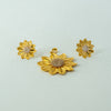 Zirconia embellished floral gold pendant set-