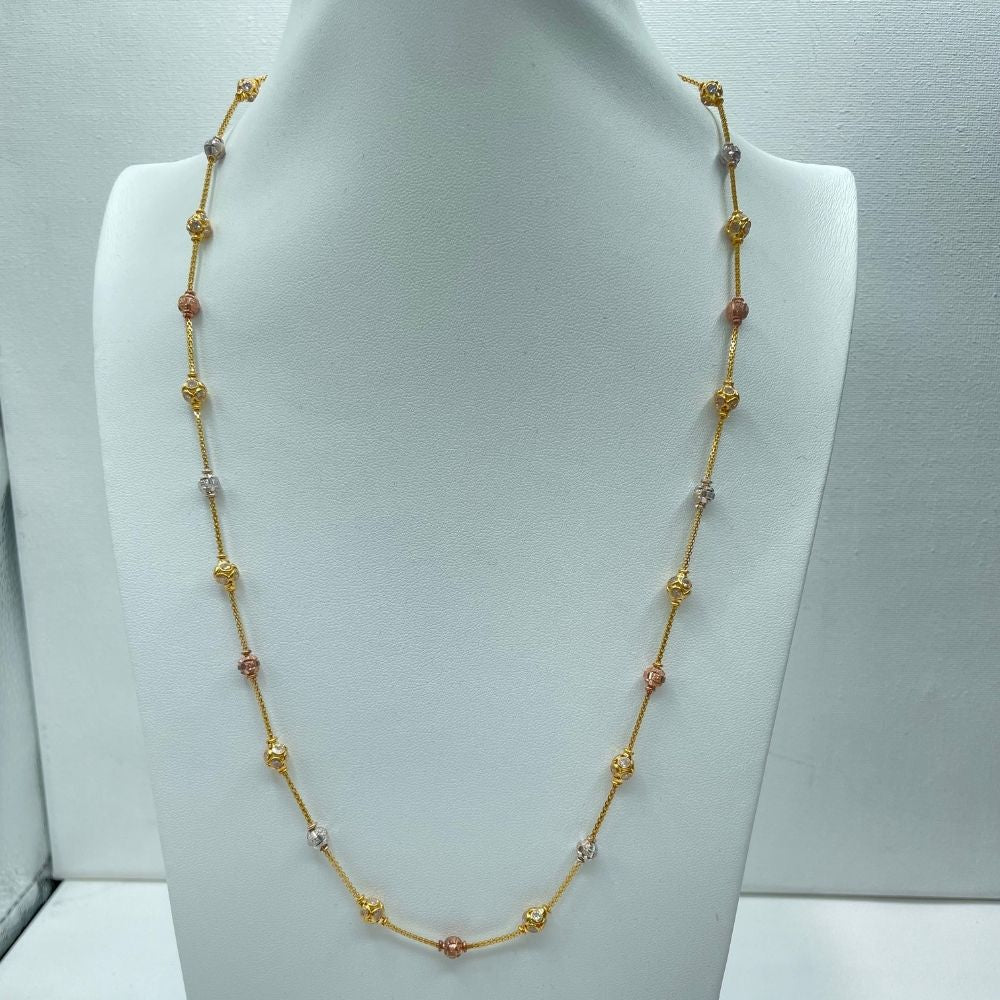 Contemporary long gold chain