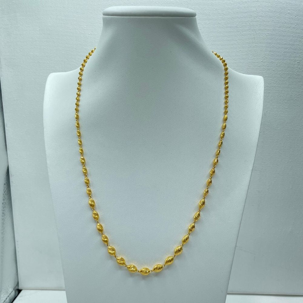 Classic beaded long gold chain