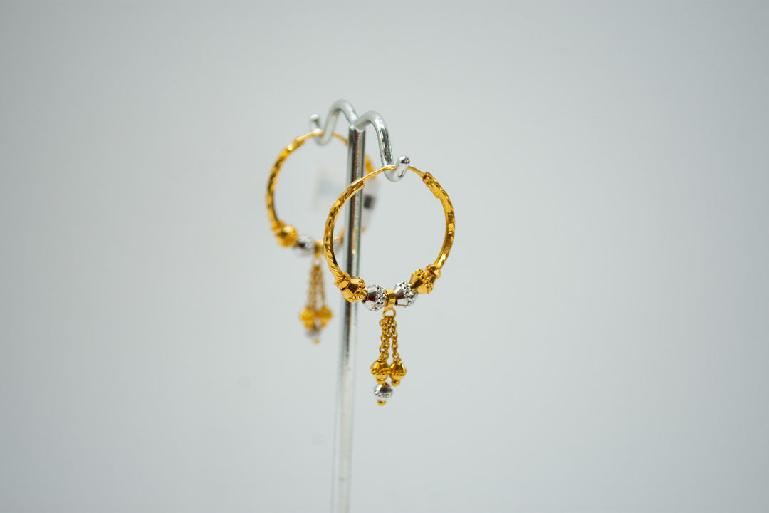Contemporary ethnic gold bali earrings