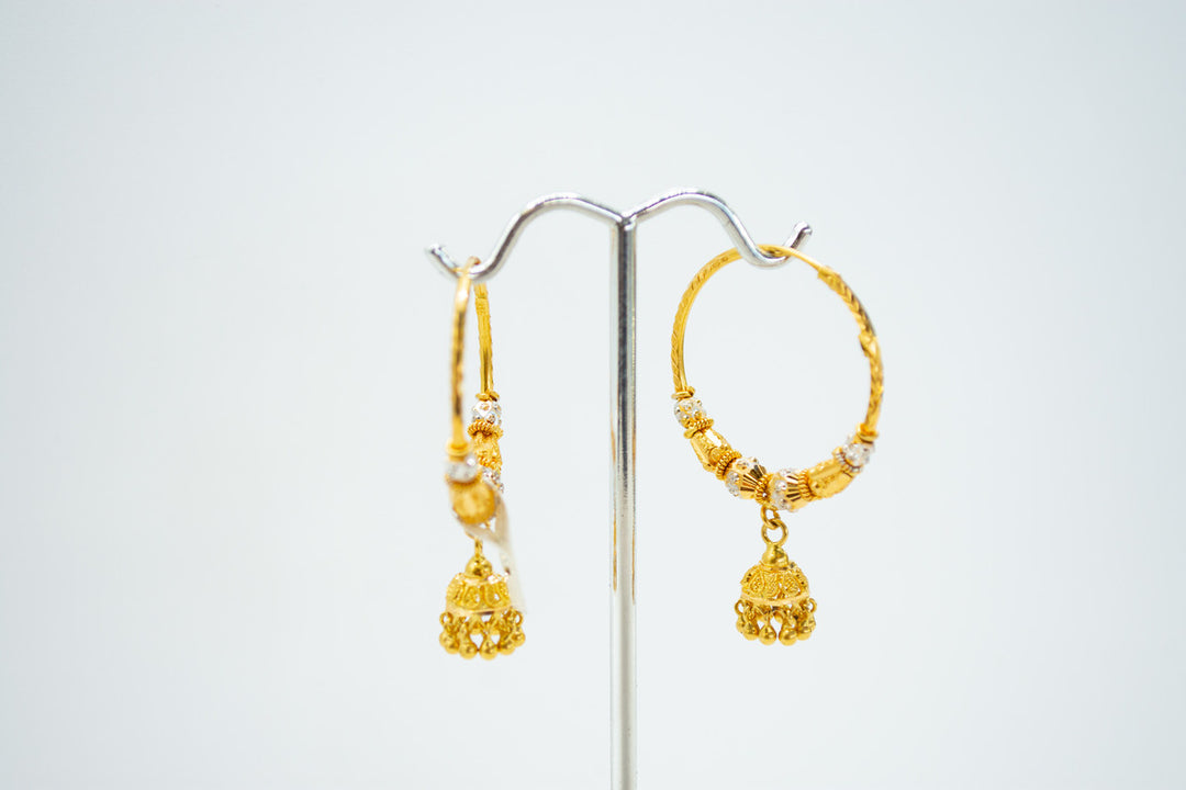Dual-toned gold bali earrings