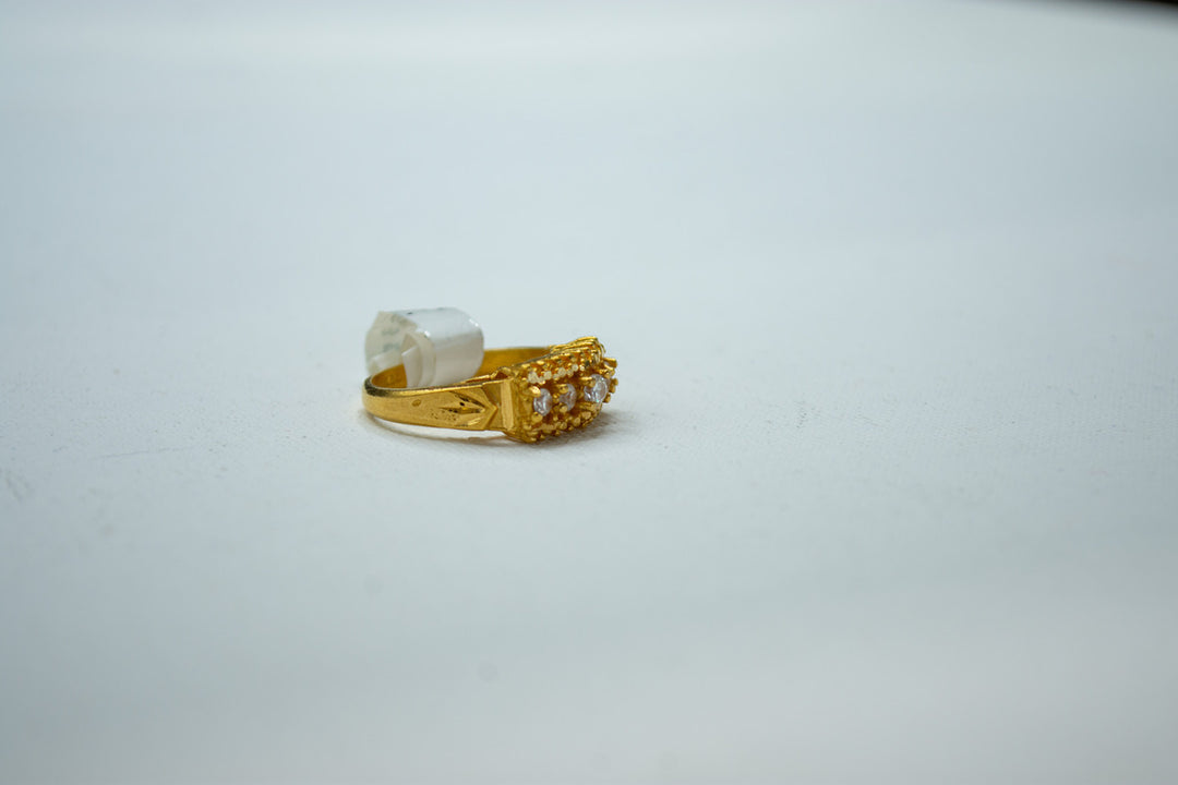 Contemporary ethnic gold ring