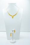 Treble chain gold necklace set