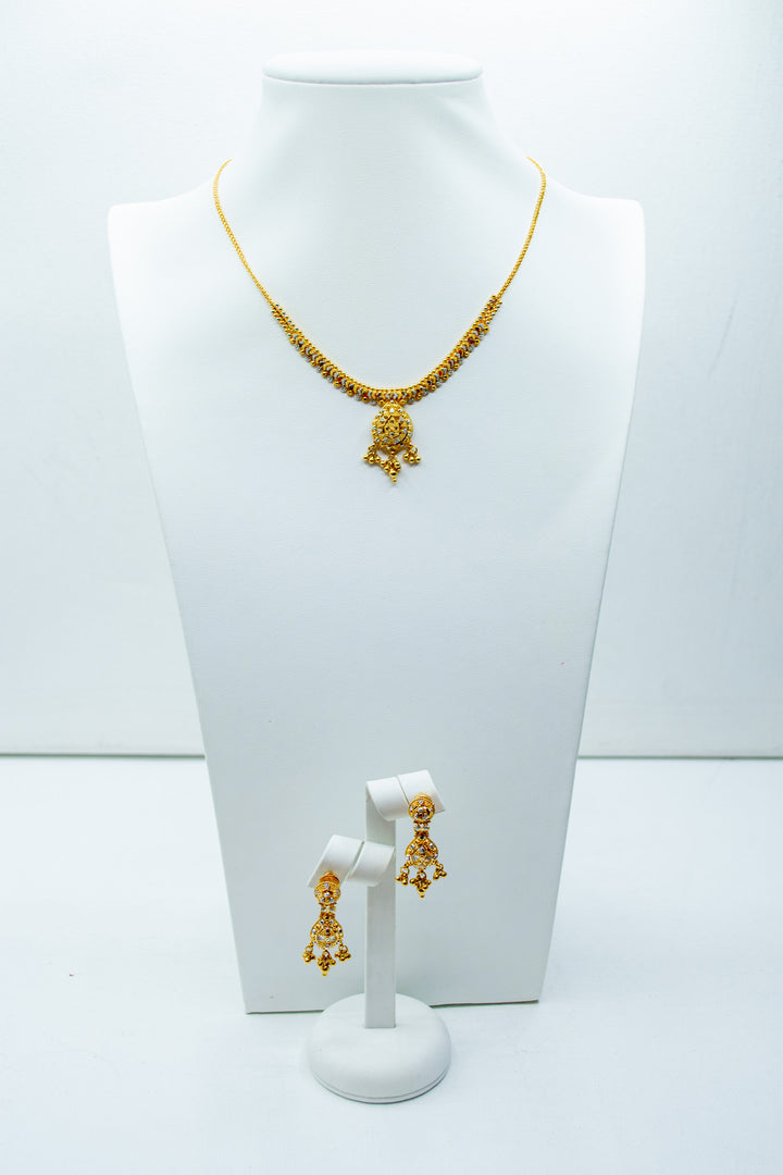 Traditional designer gold necklace set