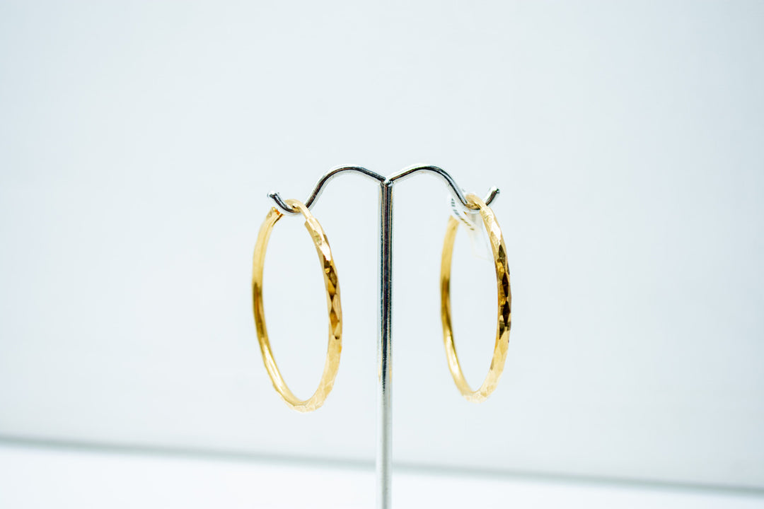 Golden hoop earrings