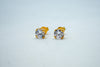 Round-cut studded gold studs earrings
