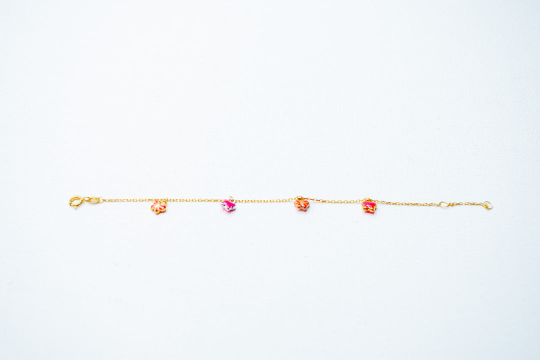 Gold bracelet with charms for kids