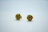 Black disco ball stud earrings-