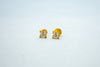 Floral studded gold studs earrings