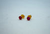 Pink topaz studs earrings