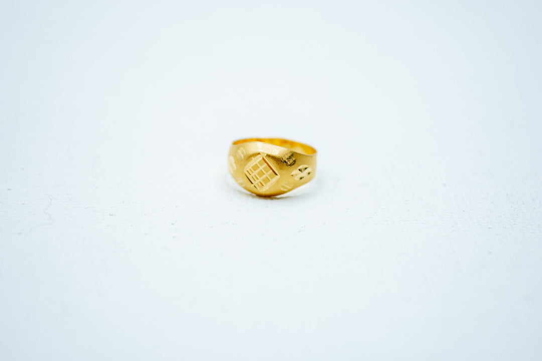 Gold signet ring-