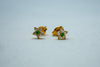 Green-eye floral studs