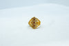 Diamond-encrusted treble line gold ring