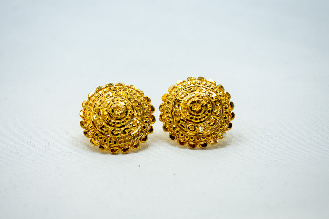 Round-cut aurum gold earrings
