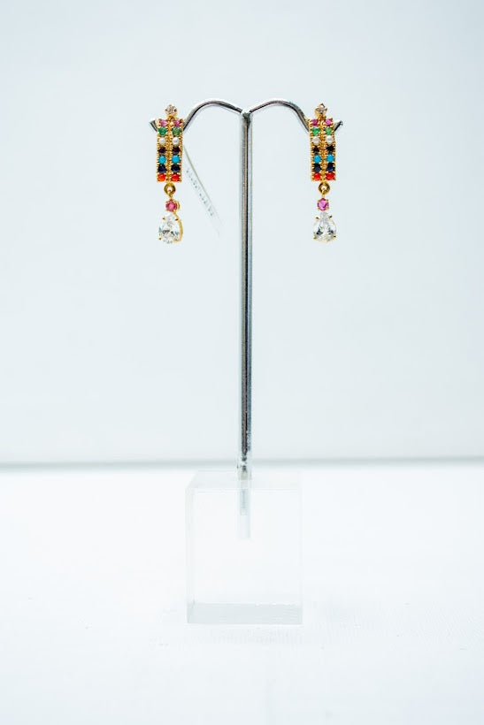 Quirky colourful stone-studded earrings