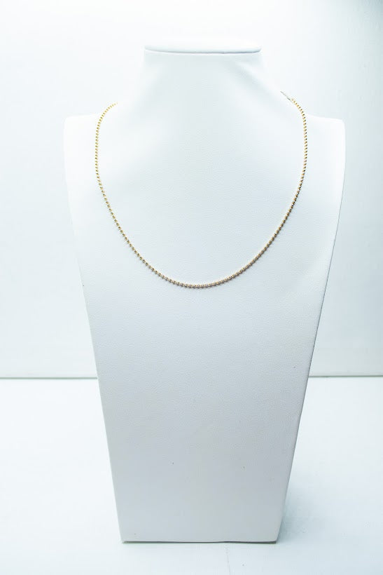 Beaded gold chain-