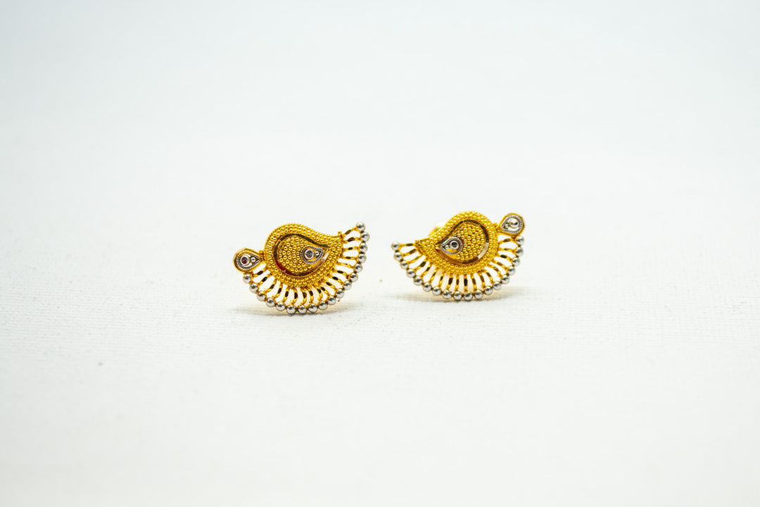 Gold peacock earrings