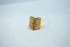Stacked multi-row gold ring