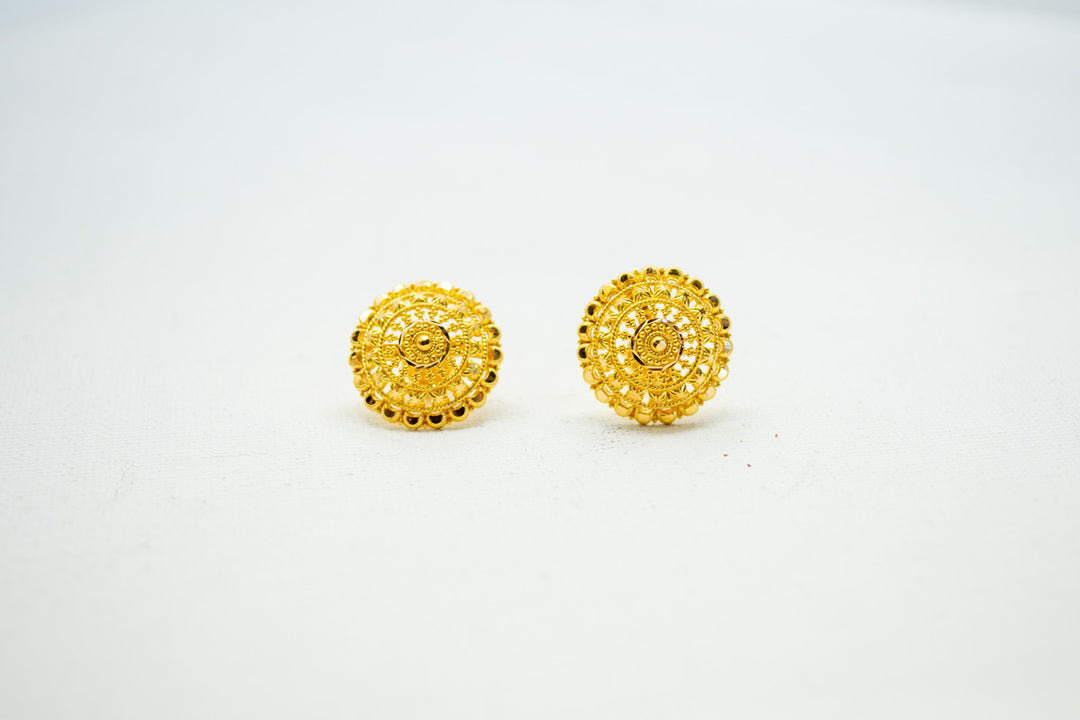 Sunburst gold stud earrings