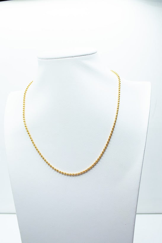 Thin gold bead chain