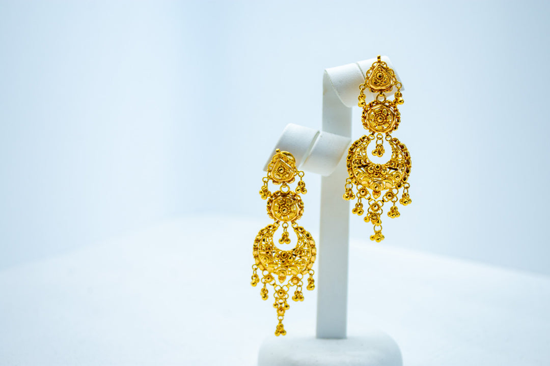 Crescent moon gold earrings