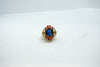 Sapphire and ruby multi-coloured ring-